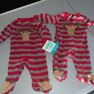 2 Child of Mine by Carter’s Baby Boys Moose Sleep Newborn new With Tags.
